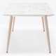 Table design bois 4 pieds Babila Pedrali frene Plateau Fenix bois multiplis plateau design marbre 