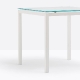 Table 4 pieds Kuadro verre pedrali acier satiné acier