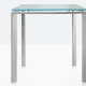 Table 4 pieds Logico Pedrali inox verre 