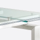 Table 4 pieds Magic Pedrali acier satiné inox verre rectangulaire 