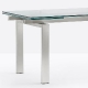Table 4 pieds Magic Pedrali acier satiné inox verre rectangulaire 