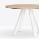 Table 4 pieds Arki pedrali acier laqué bois multiplis compact