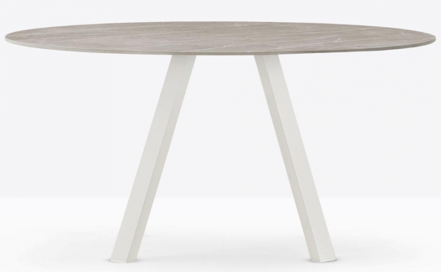 Table 4 pieds Arki pedrali acier laqué bois multiplis compact Recherche d'une table moderne pour restaurant