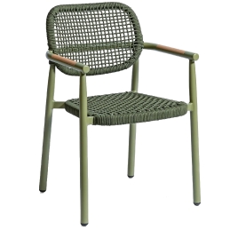 Fauteuil Bridge Cloe legere et empilable pour hotel et terrasse de luxe comme le plaza beige noir ou vert kaki