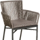 Fauteuil Megan legere et empilable pour restaurant et terrasse de luxe corde cuir naturel