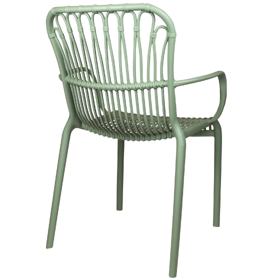 Fauteuil Bridge Triko jardin terrasse restaurant vert gris rouge 