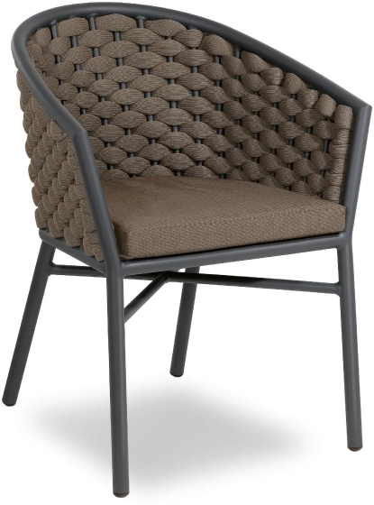 Fauteuil Dub léger et empilable pour restaurant et terrasse de luxe design et élégant avec coussin 