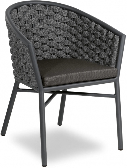 Fauteuil Dub léger et empilable pour restaurant et terrasse de luxe design et élégant avec coussin 