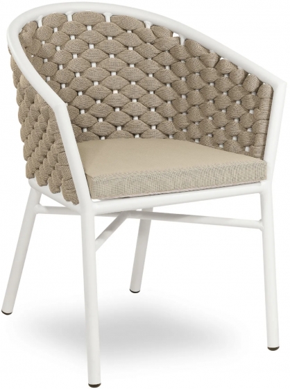 Fauteuil Dub léger et empilable pour restaurant et terrasse de luxe design et élégant avec coussin 