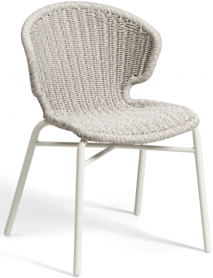 Chaise Orly légere et empilable pour restaurant et terrasse design et élégant en corde tressé a la main vert blanc noir 