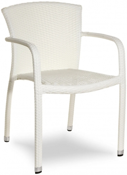 Fauteuil Bridge Monaco léger et empilable pour restaurant et terrasse tressage pratique blanc ou café pour chr horeca