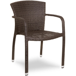 Fauteuil Bridge Monaco léger et empilable pour restaurant et terrasse tressage pratique blanc ou café pour chr horeca