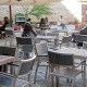 Fauteuil Bavaria aluminium brossé et anodisé, satiné. Les assises et les dossiers Tech-no wood teck contral vieilli ou huilé em