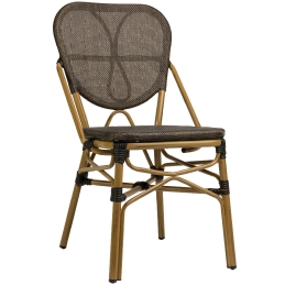Chaise Gabryel terrasse restaurant jardin marron 