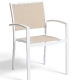  Fauteuil Bridge Méditerranée alu et en toile pour terrasse de restaurant ou buvette empilable noir taupe ou blanc 