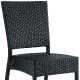 Chaise Music tressé wicker en fibre plat . Empilable blanc ou noir . idéal pour terrasse 