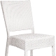 Chaise Music tressé wicker en fibre plat . Empilable blanc ou noir . idéal pour terrasse 