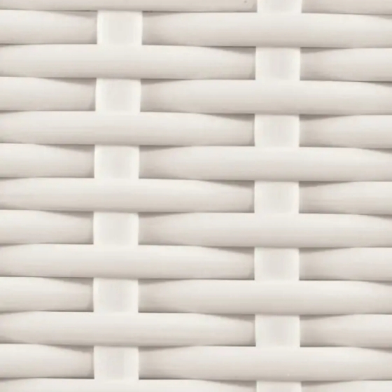 Fauteuil Music tressage wicker en fibre plat . Empilable blanc ou noir . idéal pour terrasse 