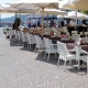 Fauteuil Music tressage wicker en fibre plat . Empilable blanc ou noir . idéal pour terrasse 