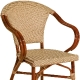 Fauteuil Bridge Sienna bistro Finition laqué bambou look décor peint imitation bambou rotin empilable café chocolat miel 