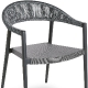 Fauteuil corde Bridge Praga legere et robuste design en aluminium taupe blanc ou noir empilable 