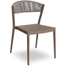 Chaise corde Bridge Praga legere et robuste design en aluminium taupe blanc ou noir empilable nouveau 
