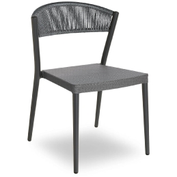 Chaise corde Bridge Praga legere et robuste design en aluminium taupe blanc ou noir empilable nouveau 