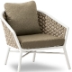 Fauteuil lounge, Dub, Dossier: toile textylene lavable, toile tressé; Structure: aluminium laqué peint; Assise: coussin garni;