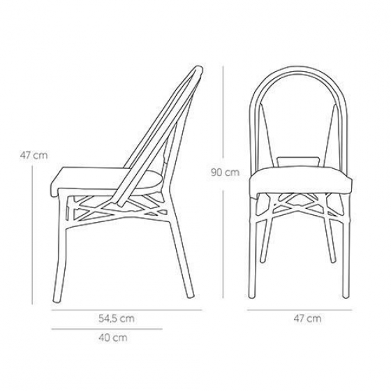 Chaises Eames terrasse bar jardin kife 