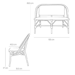 Banquette Bridge Eames terrasse bar jardin kife 