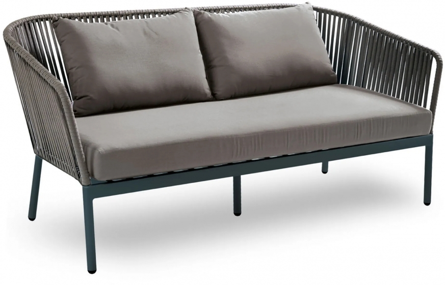 Canapé, Bergen, Dossier: corde; Structure: aluminium laqué peint; Assise: coussin garni;