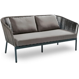 Canapé, Bergen, Dossier: corde; Structure: aluminium laqué peint; Assise: coussin garni;