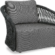 Fauteuil lounge, Method, Dossier: corde; Structure: aluminium laqué peint; Assise: coussin garni;