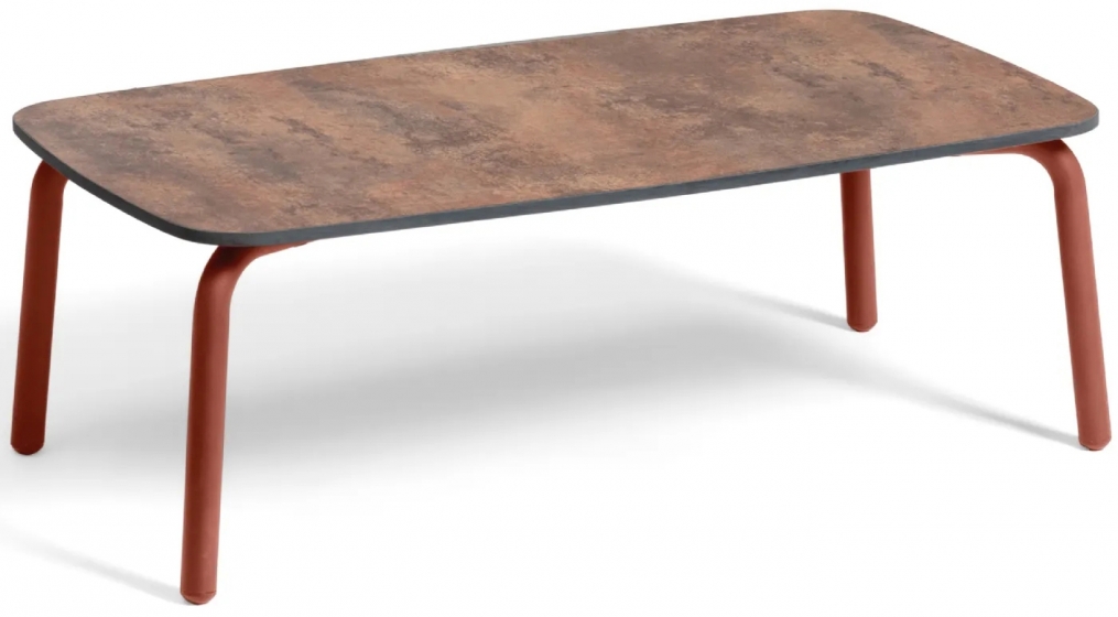 Table basse, Leaf, Structure: aluminium laqué peint; Couleur: orange, anthracite;