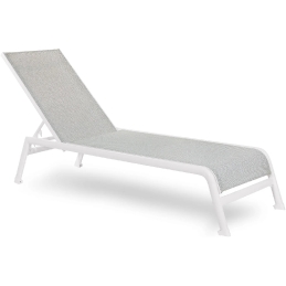 Bain de soleil, Caraïbes, Dossier: toile textylene lavable; Fonction: empilable x 10; Structure: aluminium laqué peint; Assise: 