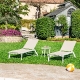 Bain de soleil, Dune, Dossier: toile textylene lavable; Fonction: empilable x 6; Structure: aluminium laqué peint; Assise: toile