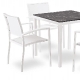  Fauteuil Bridge Méditerranée alu et en toile pour terrasse de restaurant ou buvette empilable noir taupe ou blanc 