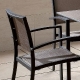  Fauteuil Bridge Méditerranée alu et en toile pour terrasse de restaurant ou buvette empilable noir taupe ou blanc 