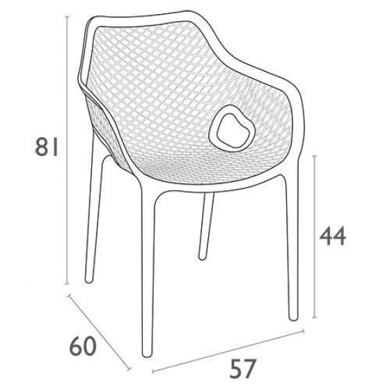 Fauteuil Bridge Tahiti jardin terrasse bar restaurant terrasse • Polypropylène avec fibre de verre• Empilable