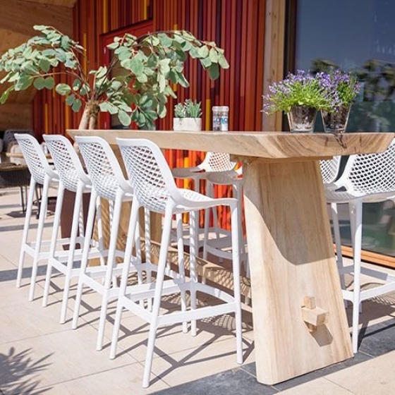 Chaise haute Tahiti jardin terrasse bar restaurant terrasse • Polypropylène avec fibre de verre• Empilable