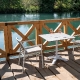 Pied de table Capri 4 branches Base en injection d'aluminium peint en polyester. pour terrasse restaurant