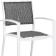  Fauteuil Bridge Méditerranée alu et en toile pour terrasse de restaurant ou buvette empilable noir taupe ou blanc 