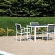  Fauteuil Bridge Méditerranée alu et en toile pour terrasse de restaurant ou buvette empilable noir taupe ou blanc 