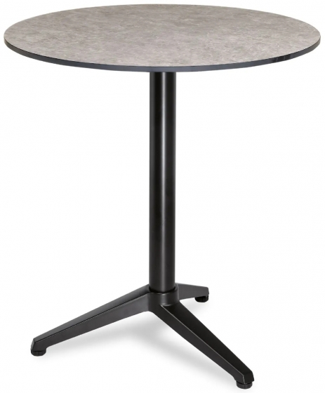 Pied de table colonne Tetris fonte aluminium peint encastrable avec plateau rabattable noir 