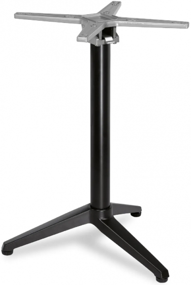 Pied de table colonne Tetris fonte aluminium peint encastrable avec plateau rabattable noir 