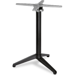 Pied de table colonne Tetris fonte aluminium peint encastrable avec plateau rabattable noir 