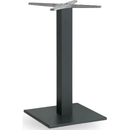 Pied de table colonne Lugano carré Bases en aluminium peint design épuré simple et pratique pour terrasse restaurant gris ou no