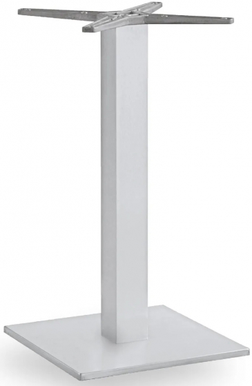 Pied de table colonne Lugano carré Bases en aluminium peint design épuré simple et pratique pour terrasse restaurant gris ou no