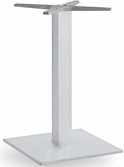 Pied de table colonne Lugano carré Bases en aluminium peint design épuré simple et pratique pour terrasse restaurant gris ou no