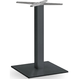 Pied de table colonne Lugano carré Bases en aluminium peint design épuré simple et pratique pour terrasse restaurant gris ou no